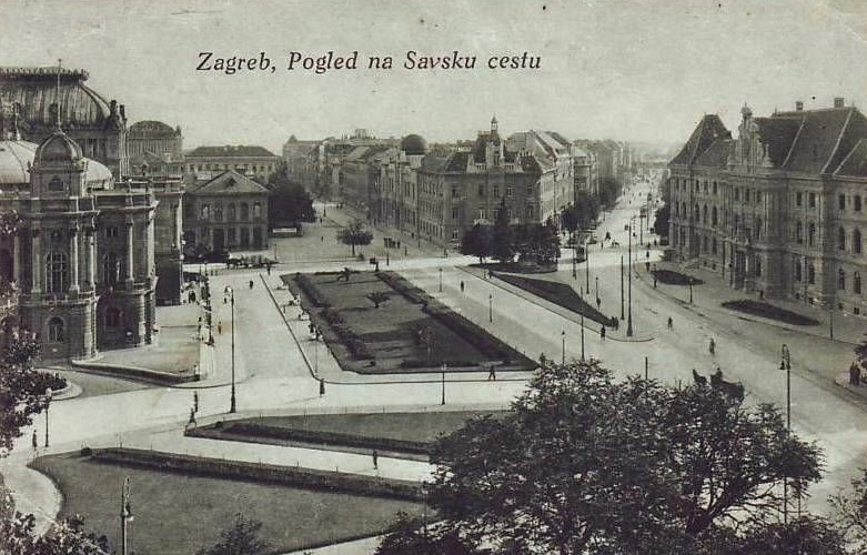 Trg kralja Aleksandra (današnji Trg Republike Hrvatske) pogled na Savsku cestu